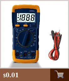 1 шт. ЖК-цифровой мультиметр Вольтметр Амперметр Омметр dc10 V~ 1000V 10A AC 750V Текущий тест er тест ЖК-дисплей A9205B