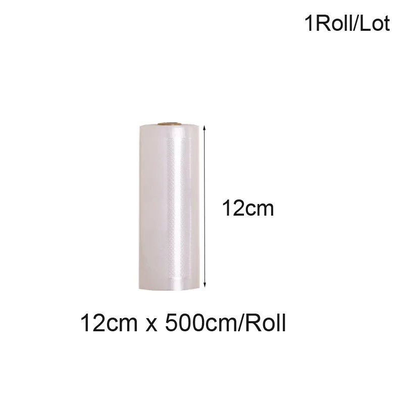12cm x 500cm 1Roll Вакуумный упаковщик, пакеты, кухонный упаковщик, вакуумный пакет, запайки еды, пластиковый Вакуумный пакет для хранения, кухонные инструменты - Цвет: 12cm x 500cm 1Roll