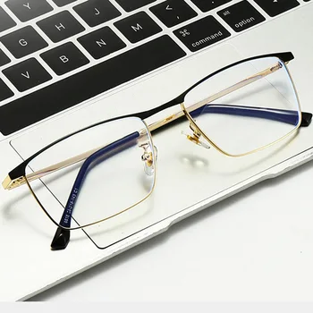 

Anti Blue Light Blocking Rectangle Glasses Men Business Rectangular Frame Optical Lens Computer Eyeglasses