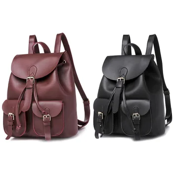 

Women'S Backpack Fashion Casual Pu Leather College Wind Bag Large Capacity