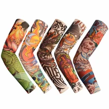 

1Pc Fashion Cycling Sleeves 3D Tattoo Printed Armwarmer UV Protection MTB Bike Bicycle Sleeves Arm Protection Ridding Sleeves