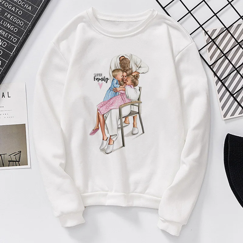 Осенние дневные толстовки для мамы женские Harajuku Kawaii супер Толстовка MOM Удобные Модные эстетическое симпатичное худи - Цвет: 1964