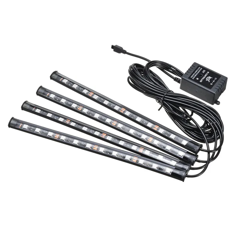 Mayitr 4 шт. 12LED RGB автомобильный интерьерный неоновый светильник многоцветный режим W/пульт дистанционного управления для авто интерьерного пола или приборной панели