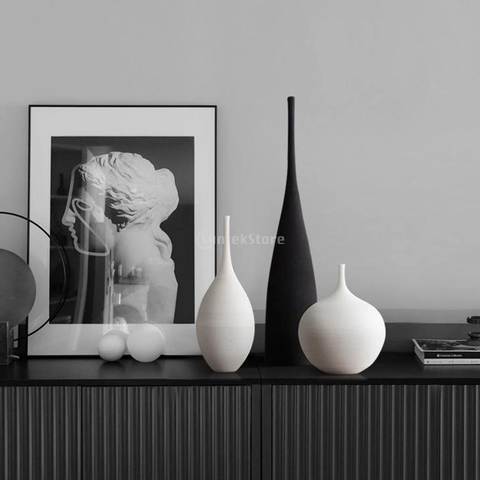 禅花用のモダンな手作り花瓶 背の高いセラミック花瓶 ドライフラワー用 オフィスや家の装飾用の陶器 Aliexpress Home Garden