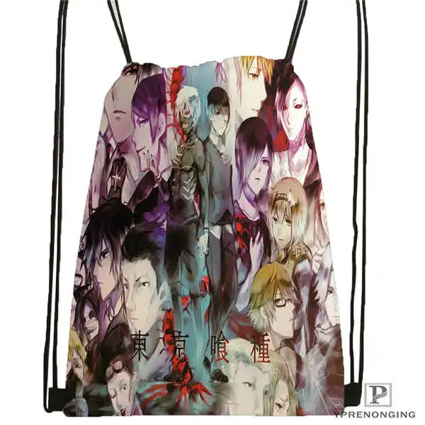 Drawstring Backpack На заказ kaneki_by_sephnir походная сумка на шнурке милый рюкзак для детей(черная спинка) 31x40 см#20180611-02-89 - Цвет: Drawstring Backpack