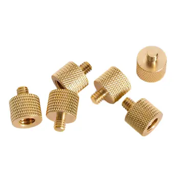 

1PCS Tripod Thread Screw Adapter 3/8 1/4 Female Male Converter Gold Color Brass for Tripod Camera Accessories ACEHE