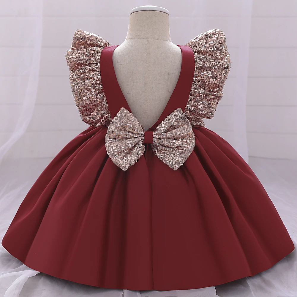 infantil bebê menina vestidos de natal lantejoulas arco vestido de princesa para meninas aniversário vestido de festa de casamento crianças roupas de noite