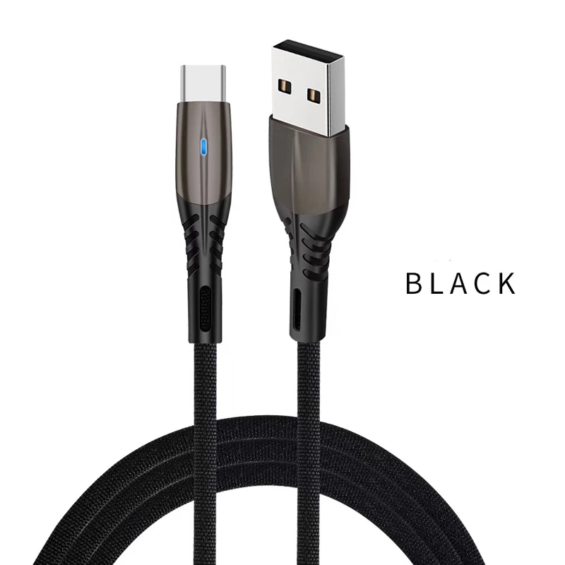 Кабель для передачи данных и зарядки типа c для xiaomi huawei redmi note 8 xiaomi mi a2 usb type c кабель для быстрой зарядки - Цвет: Черный