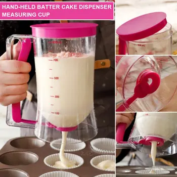 

Batter Dispenser Muffin Waffle Dough Machine Cream Separator Measuring Cup Handheld Baking Cake Supplies Kitchen Tools