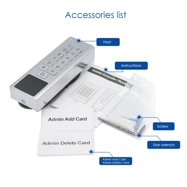 RFID Door Access Control Reader 2000 Users WG Input Output Security RF Keypad IP67 Waterproof for Outdoor Use 6