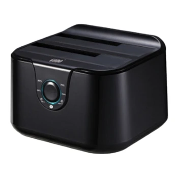 

GODO Dual Bay SSD/HDD Hard Drive Docking Station Sata III to USB3.0 Docking Station Clone Function for 2.5/3.5 Hdd Laptop (EU Pl