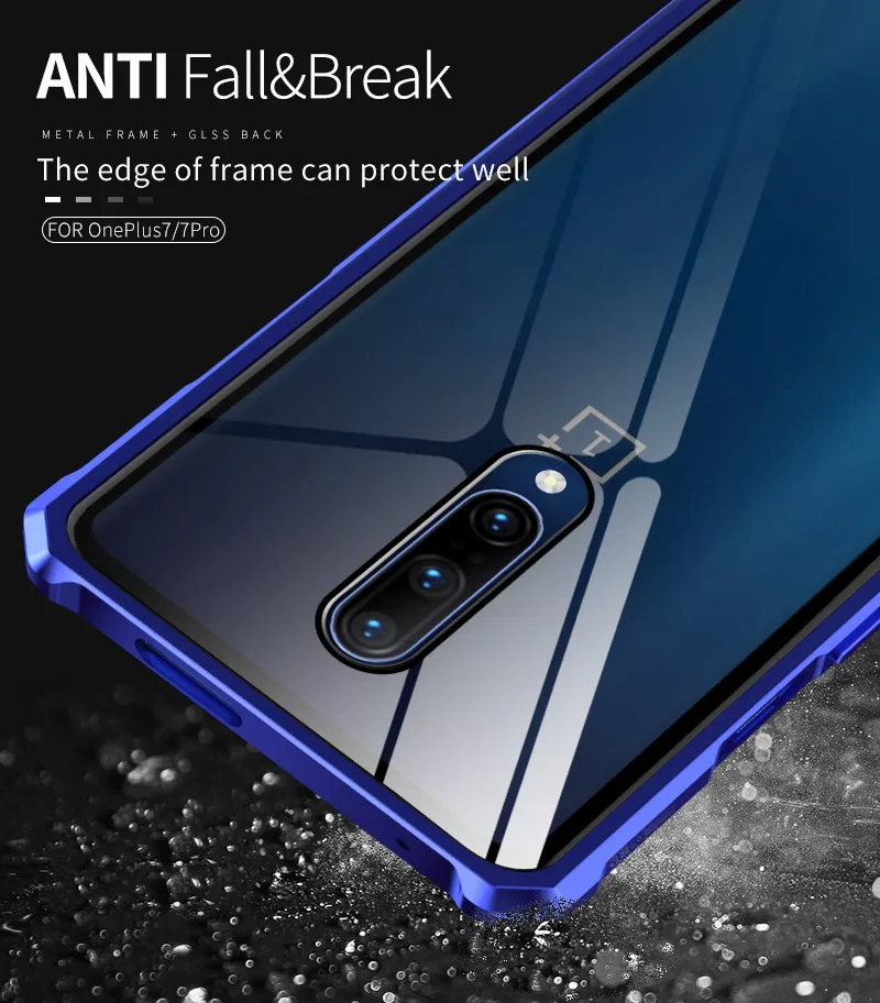 Броня металлический каркас чехол для Oneplus 7 Pro Чехол ударопрочный 9H закаленное стекло Жесткий Чехол для OnePlus 7 Pro 360 Полное стекло крышка Капа