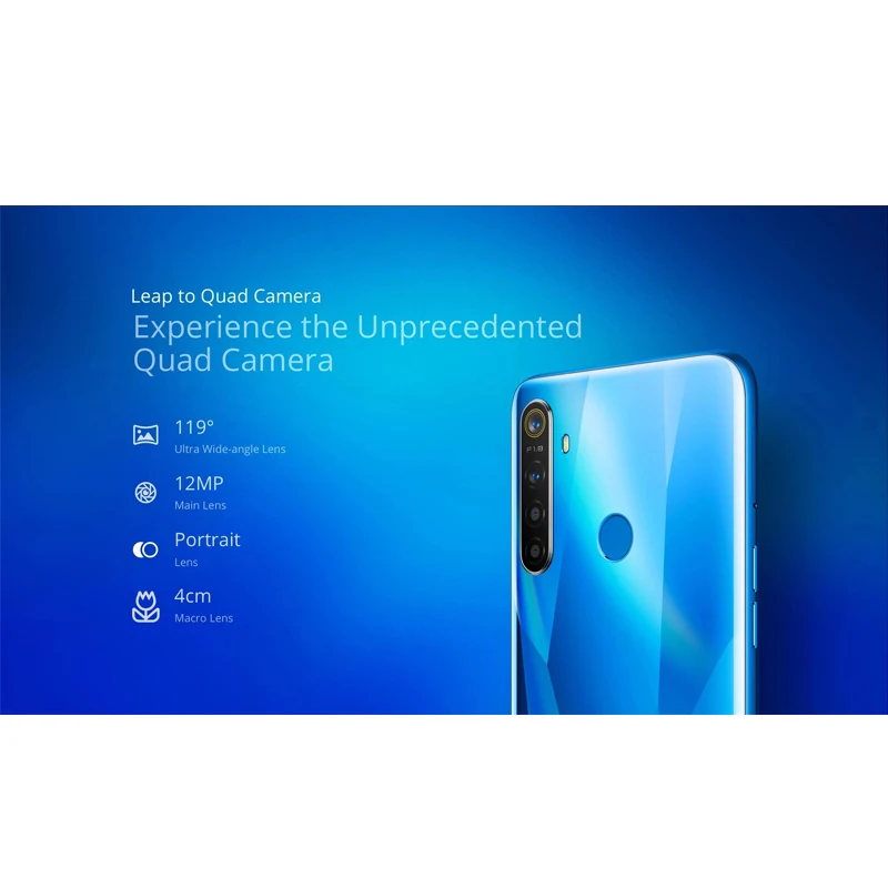 realme 5 Global version Moblie Phone 6.5'' Full Screen Snapdragon 665 AIE Quad Camera PowerHero Cel