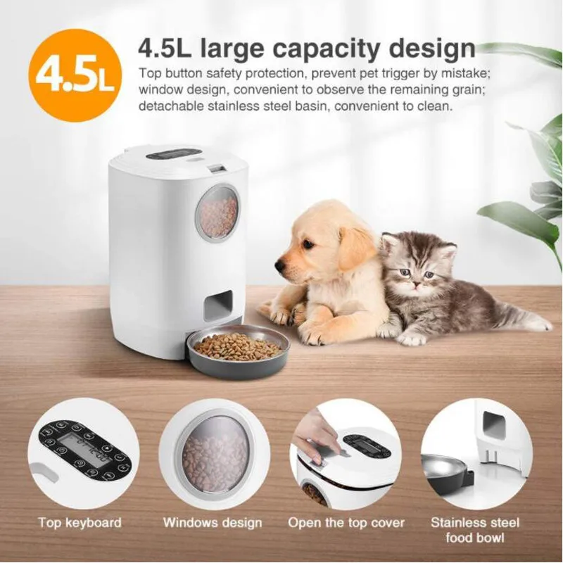 New Pet Feeder Pet Dispenser For Cat And Dog Travel Supply Automatic Smart Slow Feeder Dispenser Fixed Time Amount Of Food Bowl