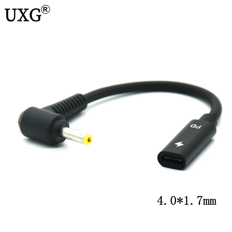 Эмулятор питания 90 градусов постоянный ток 20 в 4 0 1 7 мм штекер на USB 3 Тип C Женский