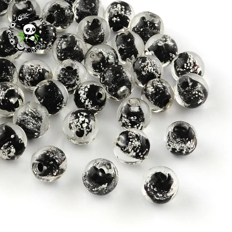 10 Black Pandahall 100 шт ручной работы светящиеся бусины для ювелирных изделий браслет ожерелье сделай сам 8 мм/9~ 10 мм/12 мм отверстие: 1~ 2 мм - Цвет: 10 Black
