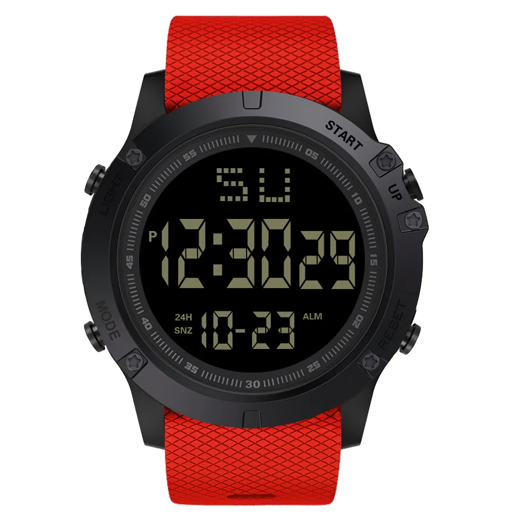 Роскошные мужские светодиодный часы с цифровой датой, военные спортивные резиновые кварцевые часы с будильником, водонепроницаемые часы Relogios Masculino erkek kol saati zegarek Q
