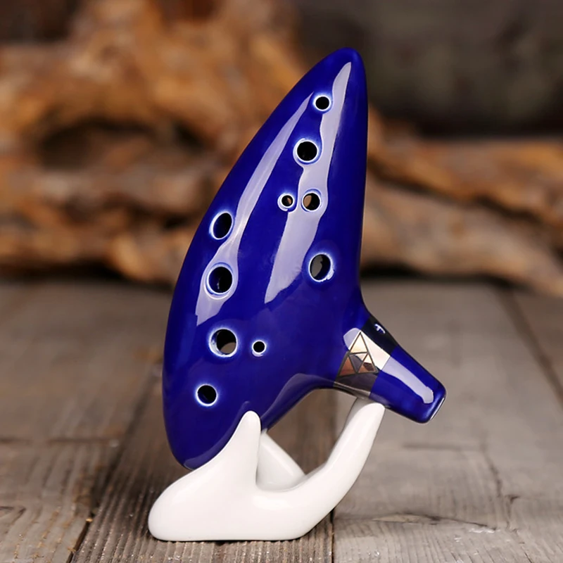 12 loch Ocarina Keramik Alto C Legende von Ocarina Flöte Blau Ocarina