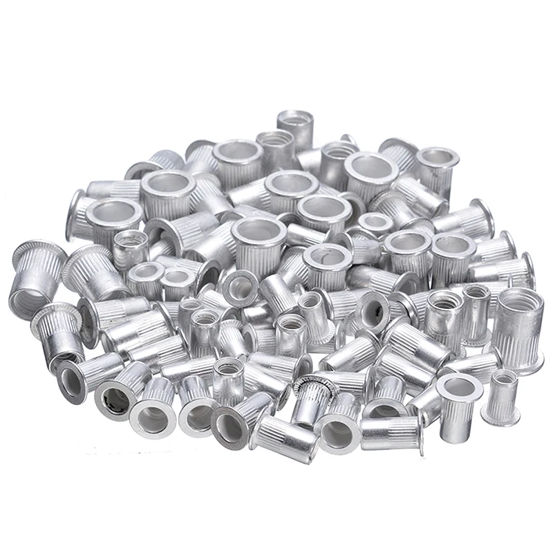100 pcs Steel Aluminum Threaded Rivet Nut Inserts Rivnut M4/M5/M6/M8 X 25pcs 