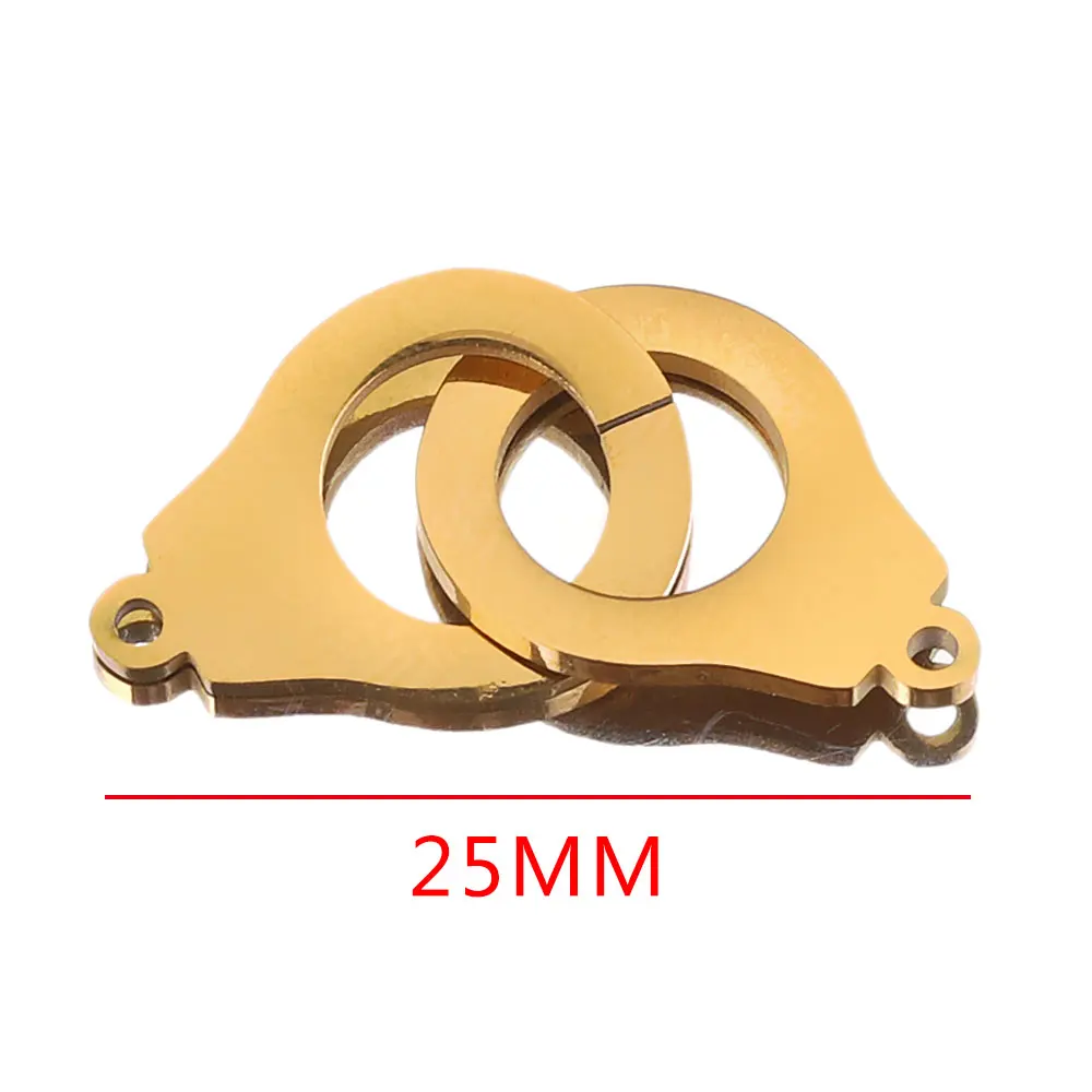 5pcs Lot Stainless Steel Double Handcuffs Charm Connector for Bracelet Necklace Hollow Pendants Diy Jewelry Making Supplies