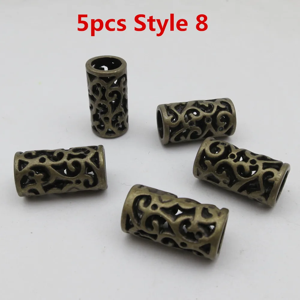 5pcs Style 8 5 шт различных 10 стилей викингов волос оплетка страшный дредлок Бусы Кольца трубка для волос аксессуары - Цвет: 5pcs Style 8