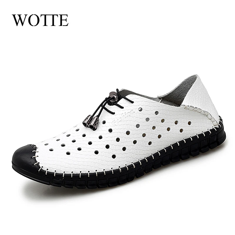 WOTTE/Новая летняя повседневная обувь мужские лоферы Кожаные Мокасины Мужчины