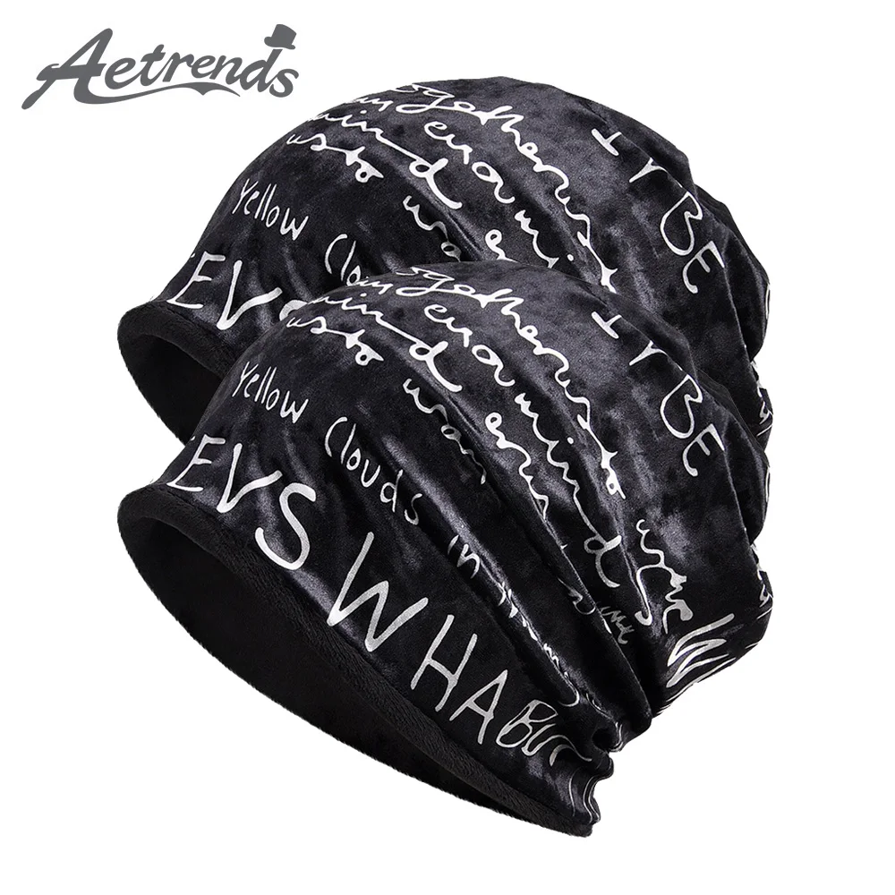 [AETRENDS] Зимние шапки-бини, многофункциональные шапки в стиле хип-хоп, шарф-воротник, Ретро дизайн, теплые шарфы-кольца, Z-6122