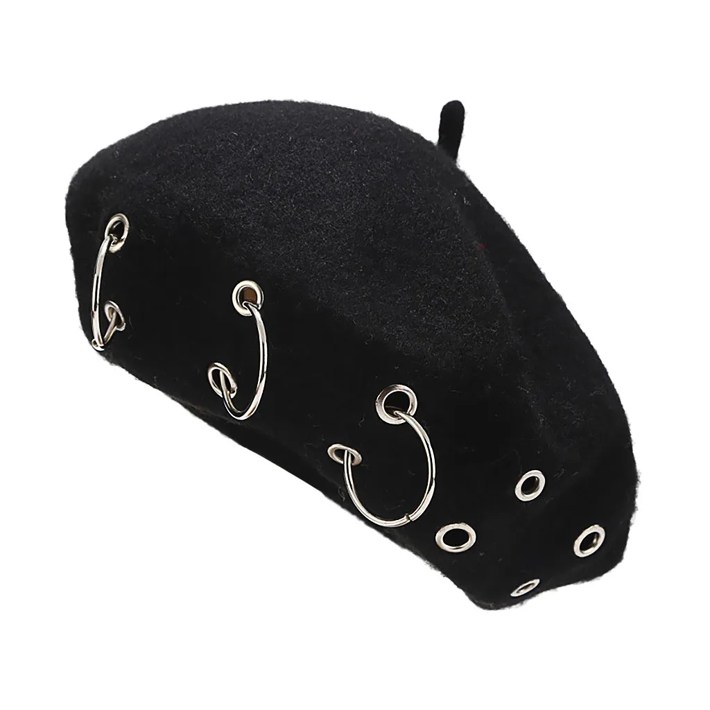 

2020 Hats Winter Hat Women's Solid Iron Ring Lovely Vintage Painter Hat Beret Hat Cap Women Hat Beret Gorro Casquette Шапка