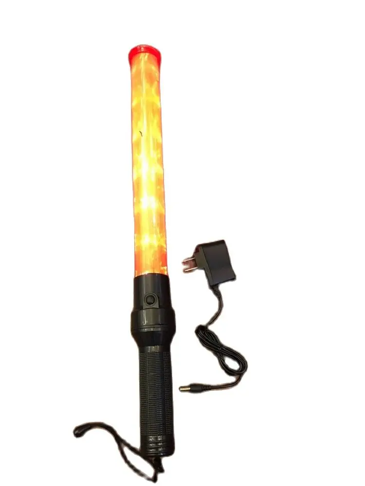 Wonderfulrita LED Signal Stick Rechargeable Full Red Traffic Safety Baton Emergency Fluorescent Flash Fire Stick 