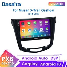 Dasaita coche Multimedia Android 10,0 para Nissan X-Trail Qashqai j11 j10 Radio 2014, 2015, 2016, 2017, 2018, 2019 GPS 10,2 "IPS pantalla