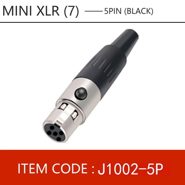1pc Mini XLR 3 4 5 6 Pin Female Plug Small XLR Audio Microphone Connector MIC for Cable Soldering Straight 1x5 pin