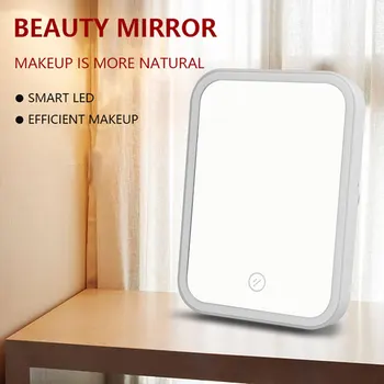 

Desktop Makeup Mirror Portable Folding Light Vanity Mirror Square LED Magnifying Mirror New 2020
