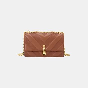 

Women's Embroidered Thread Small Square Bag Linger Chain Portable Women's Bag 2020 New Simple Versatile Shoulder Messenger Bag
