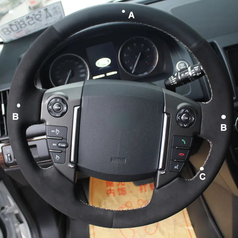 Ручной пошив чехол рулевого колеса автомобиля замша Корова кожа для Land Rover Freelander 2 2013 Оплетка на руль