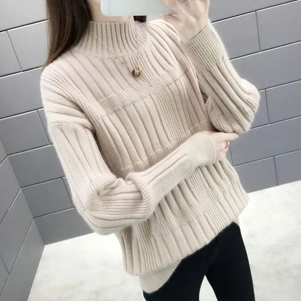 Натуральный хлопок, плоская подошва, вязанные, Blusas De Inverno Feminina, женские свитера и свитера, 9358, новые женские платья на осень и зиму