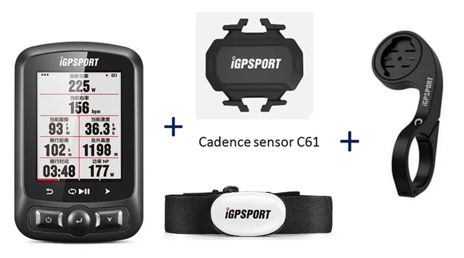 I gps порт iGS618 gps Велосипедный компьютер Спидометр IPX7 с аксессуарами - Цвет: Set N