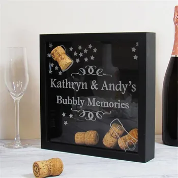

custom Wine Shadow Box engagement guest sign in book,wine cork drop box frame 3D,Bottle Cap Holder Cork display,wine lovers gift