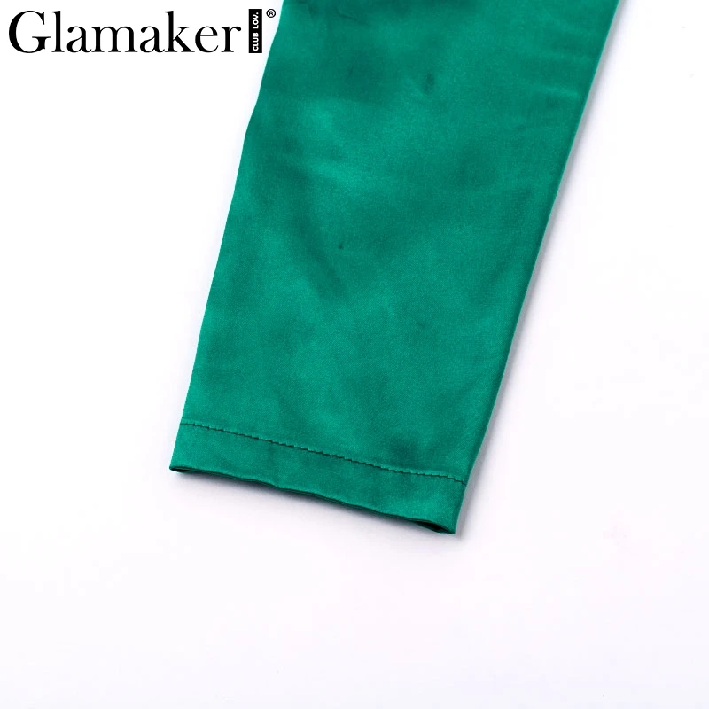 Glamaker, зеленое, сексуальное, сатиновое, макси, зимнее платье, женское, с длинным рукавом, с вырезом, с разрезом, осеннее платье, элегантное, длинное, облегающее, женское платье