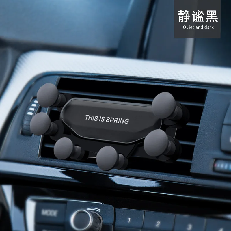 Гравитационный Автомобильный держатель для телефона Xiaomi Redmi Note 8 7 9 samsung A50 A70 S10 S9 в держатель на вентиляционное отверстие автомобиля автомобильные держатели подставка для мобильного телефона - Цвет: 6 points Black
