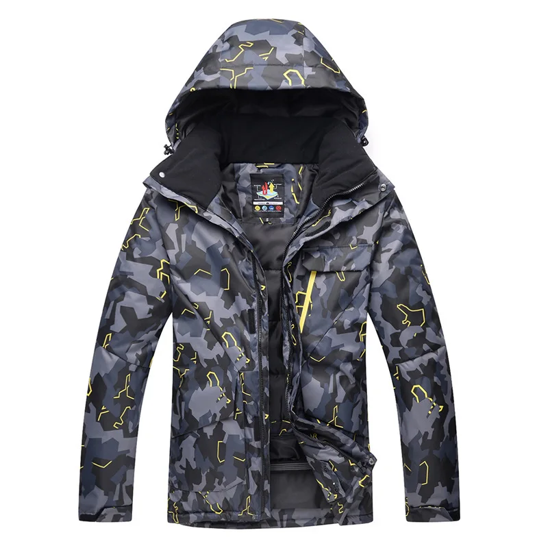 

New 2019 Outdoor Winter Snowboard Coat Waterproof Windproof Warm Camouflage Snowsuit New Snowboarding Clothing for Men