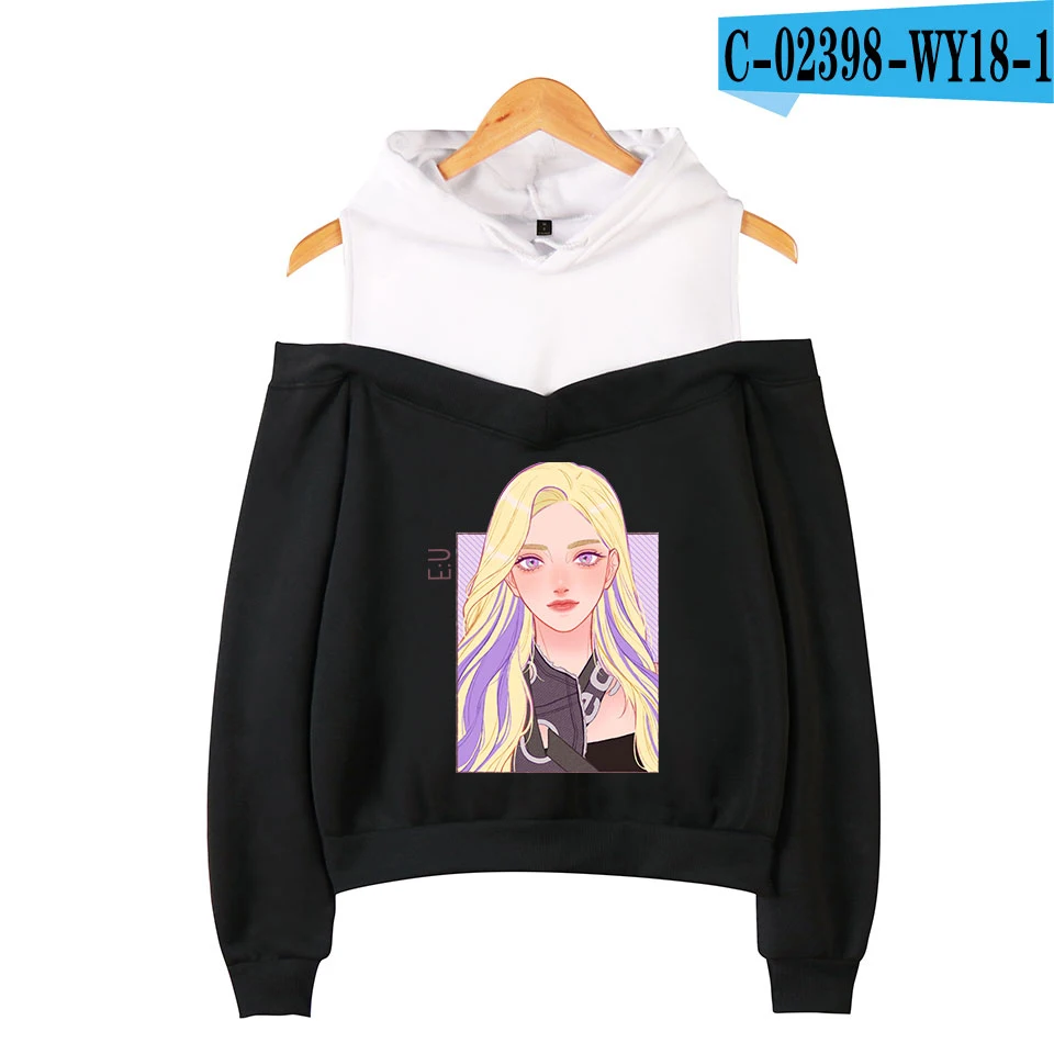 Everglow Kpop Печатный уличная печать с открытыми плечами толстовки Толстовка Женская Повседневная крутой пуловер женские толстовки Толстовка - Цвет: WY18