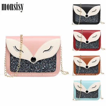 

Monsisy 2020 New Girls Purse and Handbag For Women Wallet Lolita Shiny Fox Crossbody Bag Kid Ladies Coin Travel Crossbody Bolsa