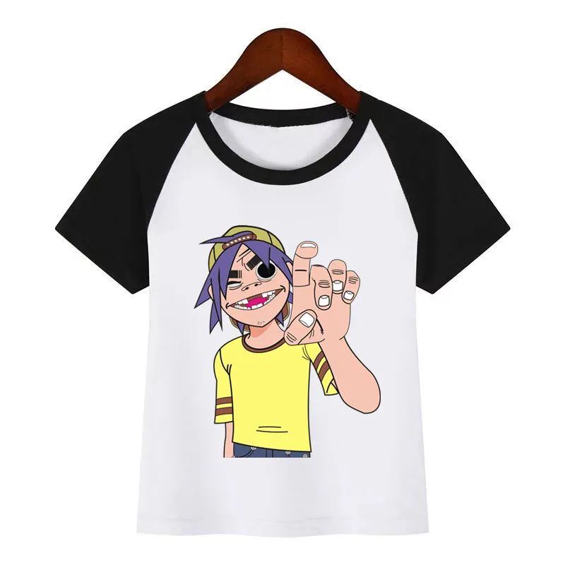 Gorillaz/футболка в стиле рок-группы с принтом «лапша», «Мердок», «руссель», детские летние топы с круглым вырезом, футболка для маленьких девочек, повседневная детская одежда