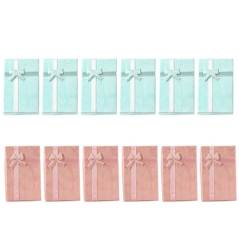 

12Pcs Jewelry Finding Gift Paper Boxes for Ring Earring Necklace Bracelet Box Valentine Gift Box