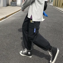 Летние мужские Новые повседневные контрастные цвета комбинезоны свободные прямые с несколькими карманами Мужские t Trend треники из хлопка