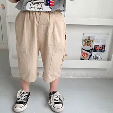 Summer New Style Children Bermuda Shorts Korean-style BOY'S Multi-pockets Bib Overall Medium-small Childrenswear Fifth Pant
