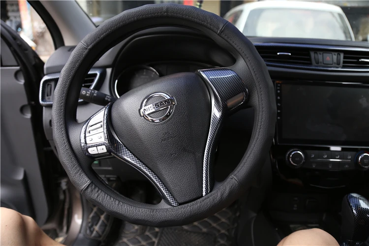 Для Nissan qashqai j11 Teana X-Trail- углеродное волокно руль кнопка включения cap Наклейки Аксессуары отделкой