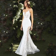 

Eightree Vestido de Noiva Sereia 2021 New Arrival Mermaid Wedding Dress Lace Sexy See Through Women Bridal Gowns for beach