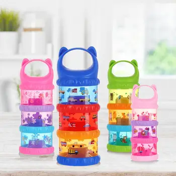 

Kidlove Portable 3 Layers Multi Colors Milk Powder Box Baby Food Storage Box for Toddle Kids
