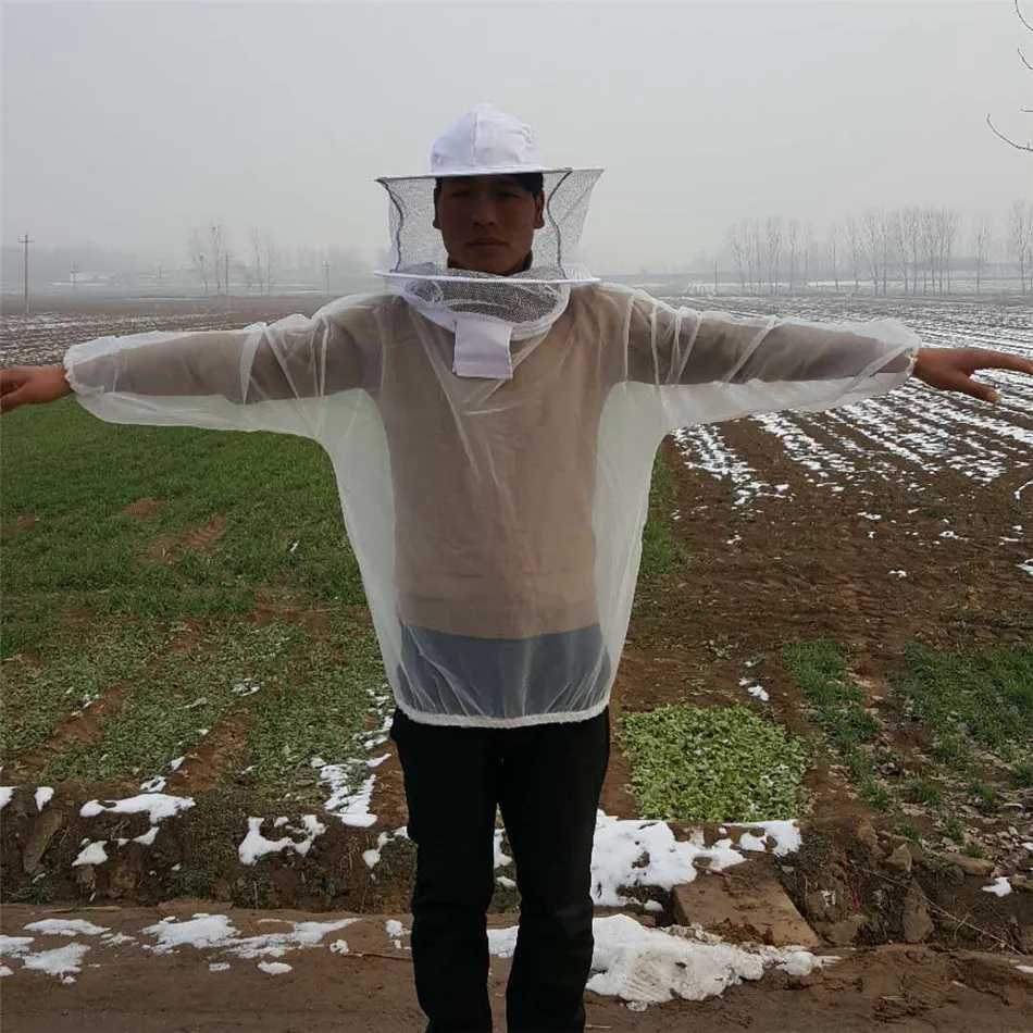 Professional Beekeeper Jacket Transparent Ultra-Thin Lightweight Breathable Beekeeping Protective Suit Equipment with Hooded Vei